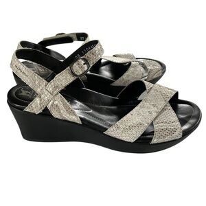 Mephisto Mimosa Wedge Sandals Snakeskin 40 10